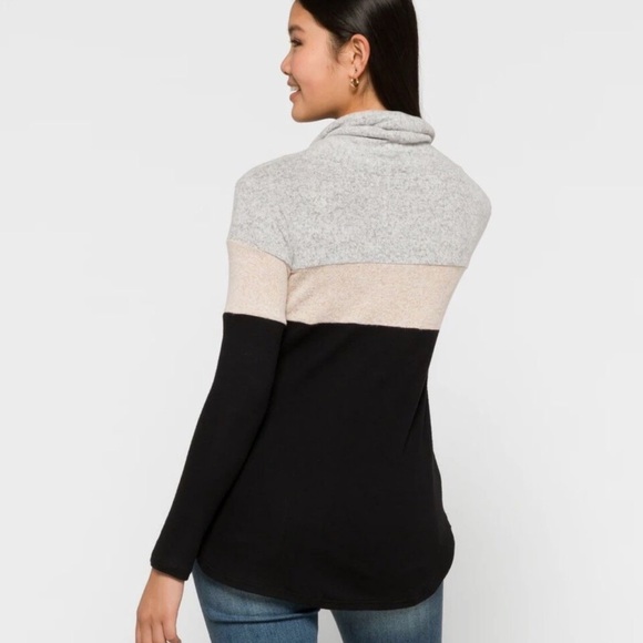 NWT Market & Spruce Cameron Cowl Neck Brushed Sweatshirt - Picture 2 of 11